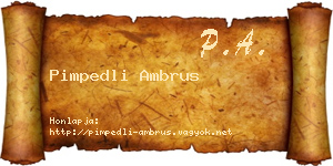 Pimpedli Ambrus névjegykártya